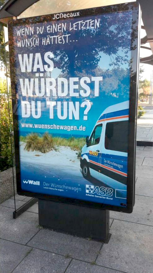 Plakataktion für den ASB-Wünschewagen 2018